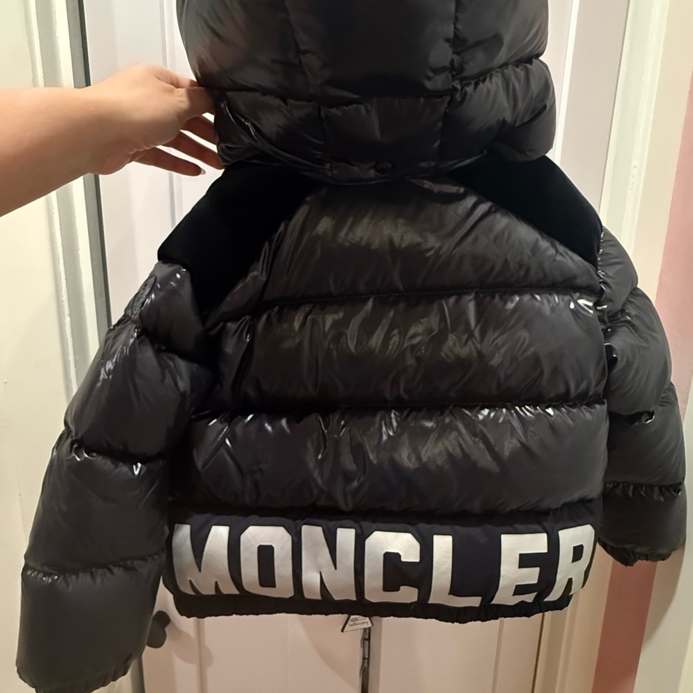 Moncler Kids Shiny Black Puffer Coat